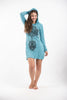 Sure Design Women's Celtic Tree Hoodie Dress Turquoise