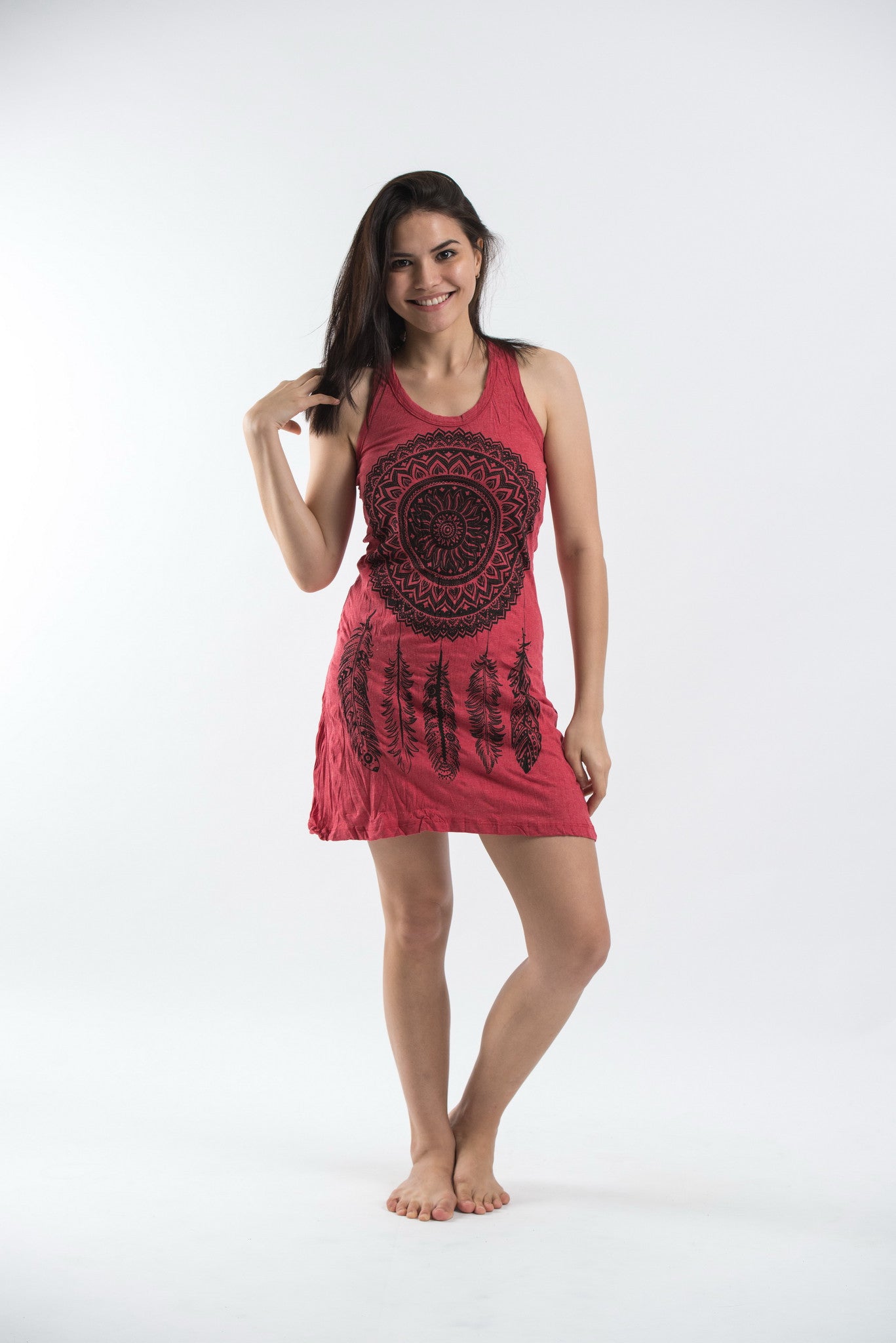 Sure Design Women's Dreamcatcher Tank Dress Red
