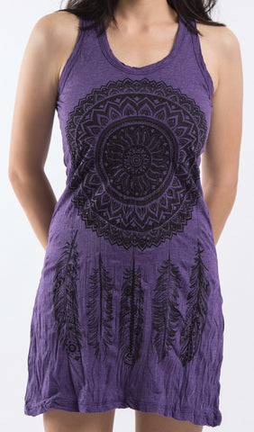 Sure Design Women's Dreamcatcher Tank Dress Purple