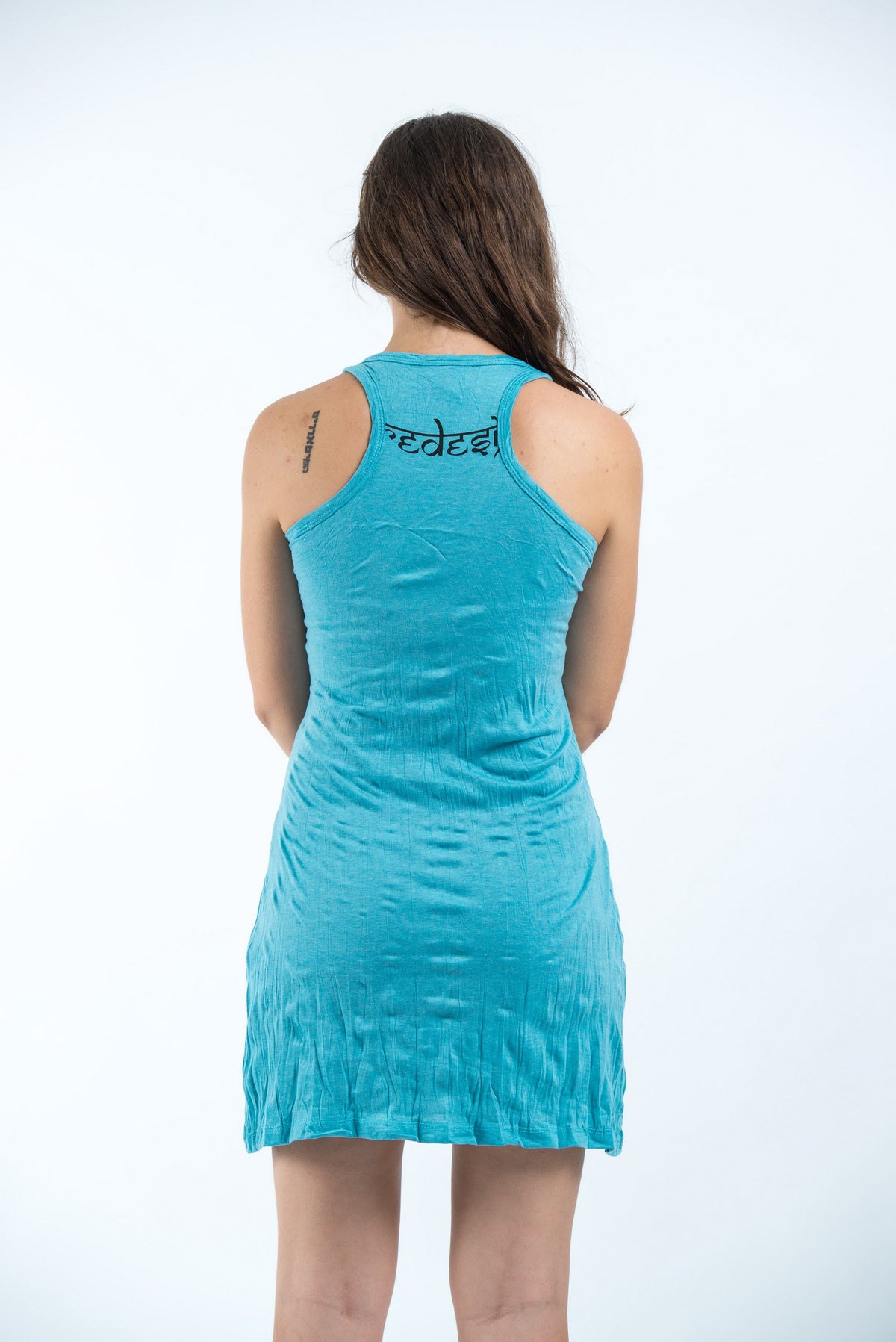 Sure Design Women's Celtic Tree Tank Dress Turquoise