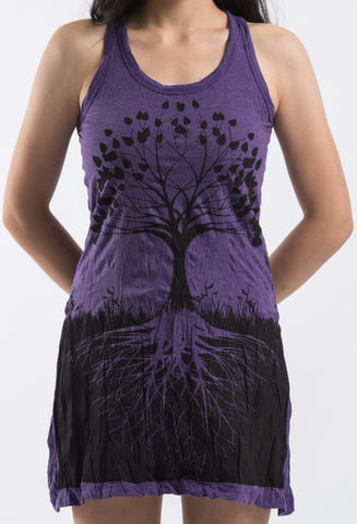 Sure Design Women's Tree of Life Tank Dress Purple