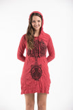 Wholesale Sure Design Women's Celtic Tree Hoodie Dress Red - $12.50