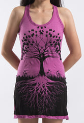 Sure Design Women's Tree Of Life Tank Dress Pink