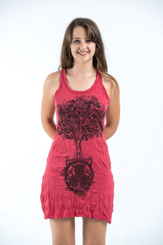 Sure Design Women's Celtic Tree Tank Dress Red