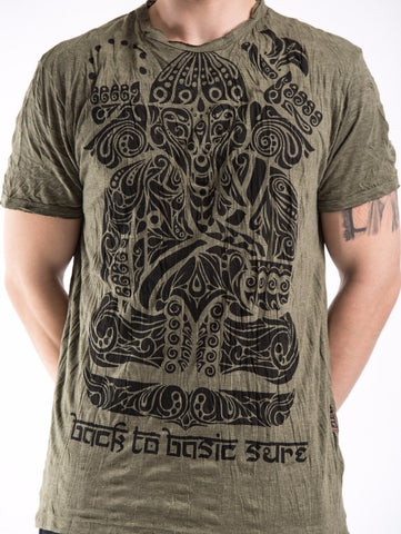 Sure Design Men's Tattoo Ganesh T-Shirt Green