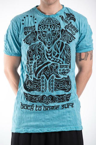 Sure Design Men's Tattoo Ganesh T-Shirt Turquoise