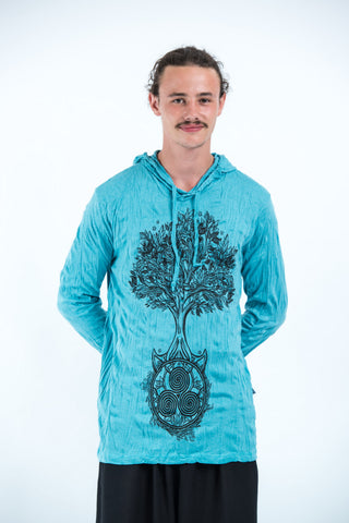 Sure Design Unisex Celtic Tree Hoodie Turquoise