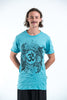 Sure Design Mens Ohm and Koi fish T-Shirt Turquoise
