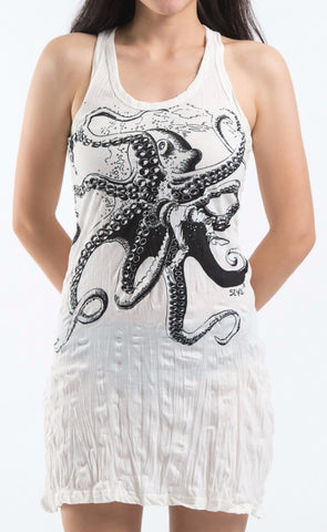 Sure Design Women's Octopus Tank Dress White