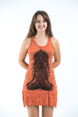 Sure Design Women's Ganesh Mantra Tank Dress Orange