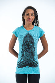 Sure Design Women's Ganesh Mantra T-Shirt Turquoise