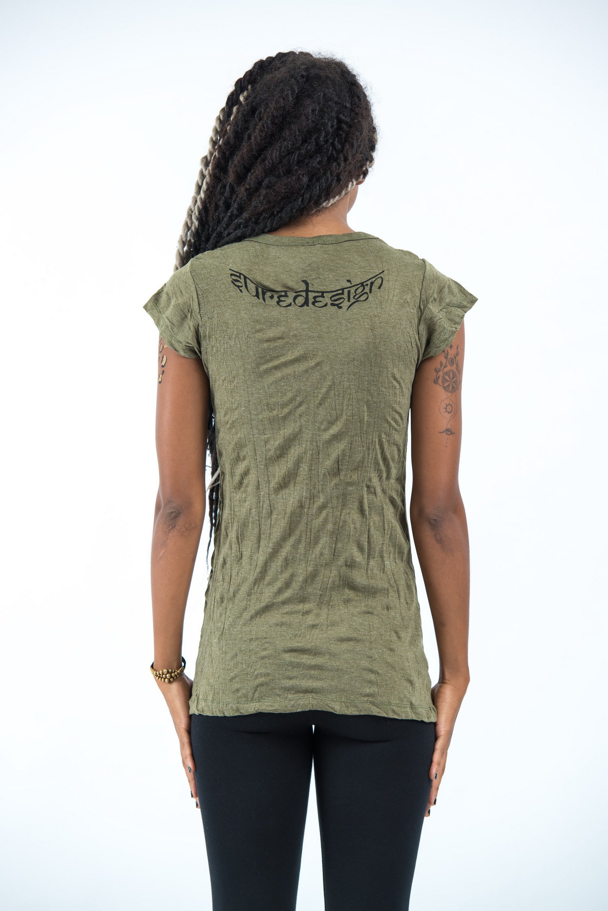 Sure Design Women's Ganesh Mantra T-Shirt Green