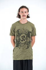Sure Design Mens Ohm and Koi fish T-Shirt Green