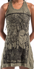 Sure Design Women's Sanskrit Buddha Tank Dress Green