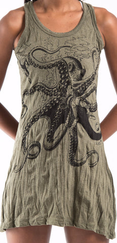 Sure Design Women's Octopus Tank Dress Green