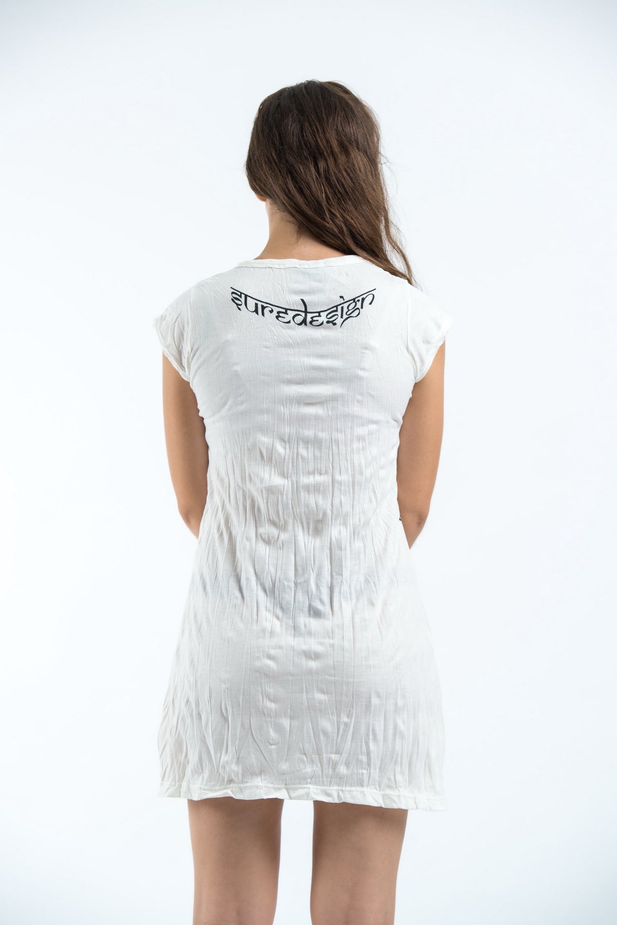 Sure Design Women's Ohm hands Dress White