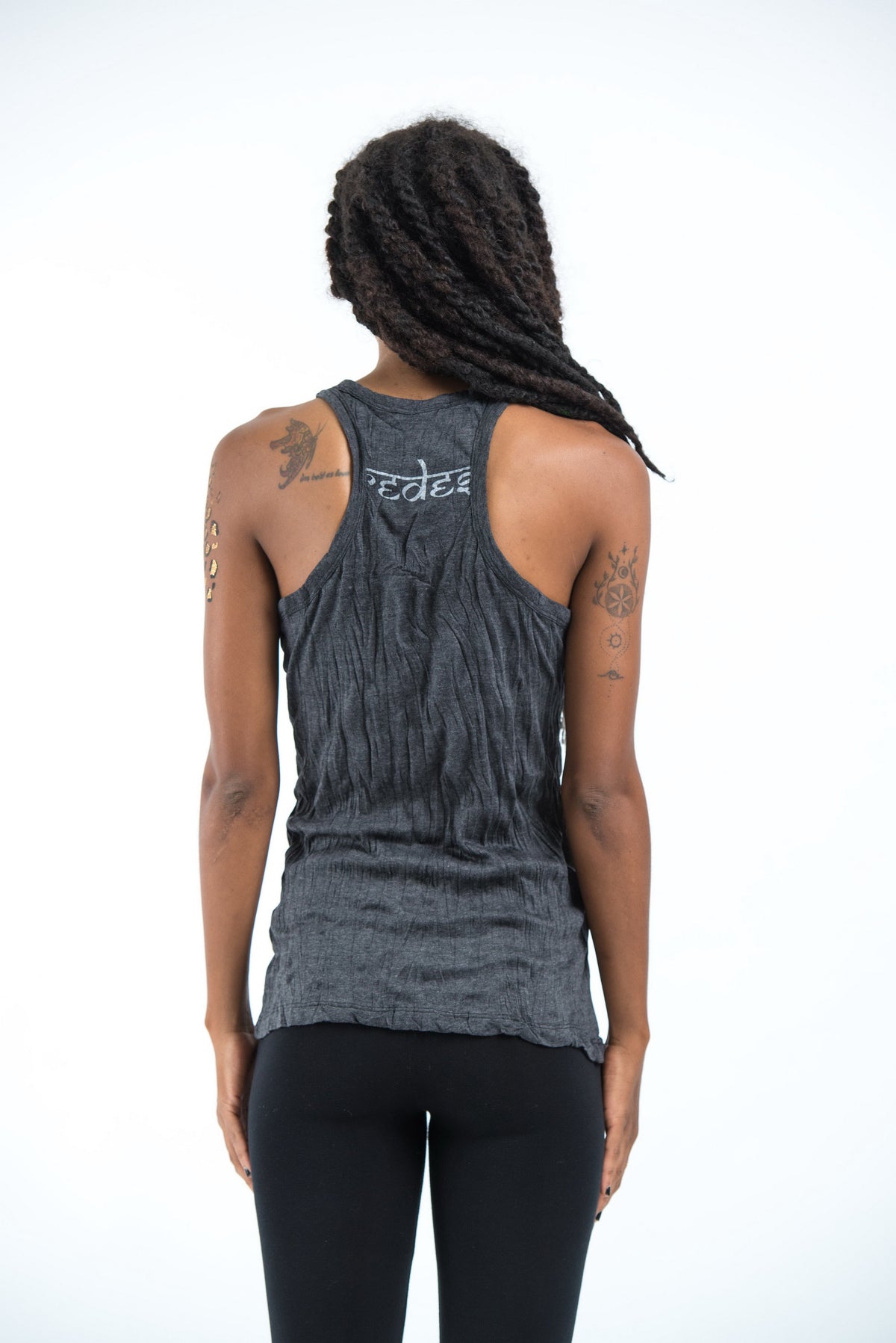 Sure Design Women's Celtic Tree Tank Top Silver on Black