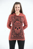 Sure Design Unisex Trippy Skull Hoodie Brick