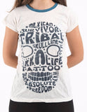 Wholesale Sure Design Women's Tribal Skull T-shirt Blue on White - $5.60