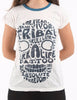 Sure Design Women's Tribal Skull T-shirt Blue on White