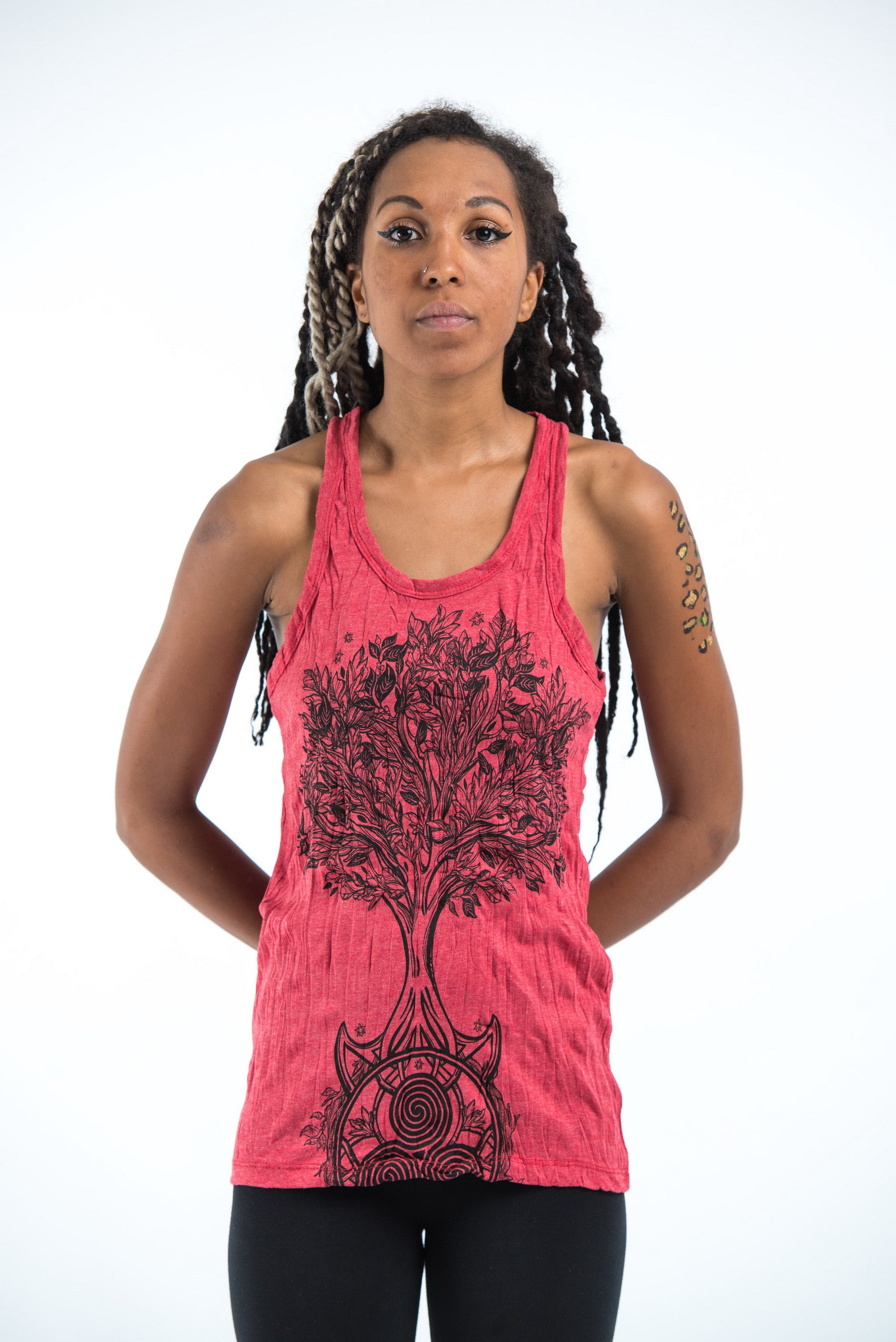 Sure Design Women's Celtic Tree Tank Top Red