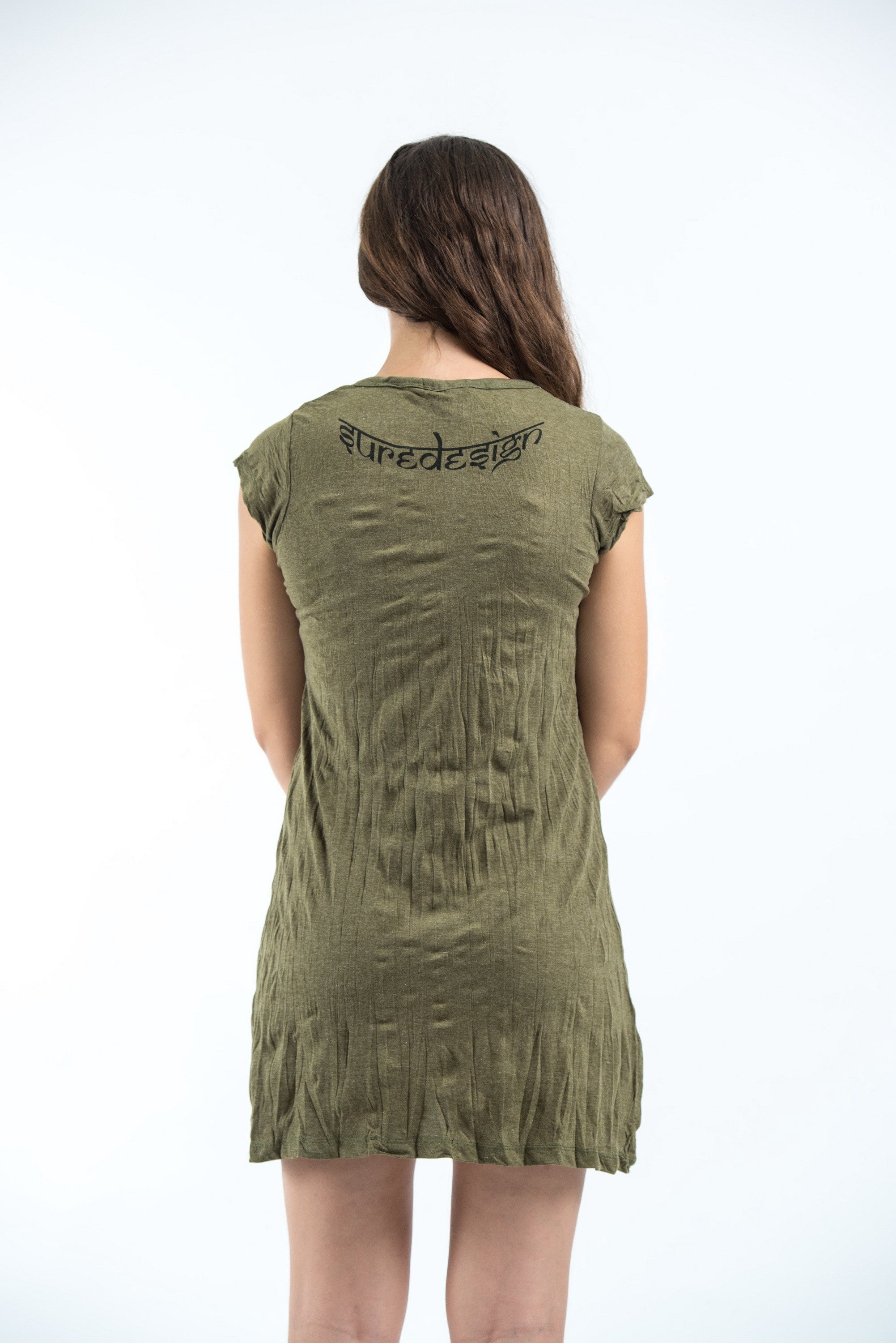 Sure Design Women's Ohm hands Dress Green