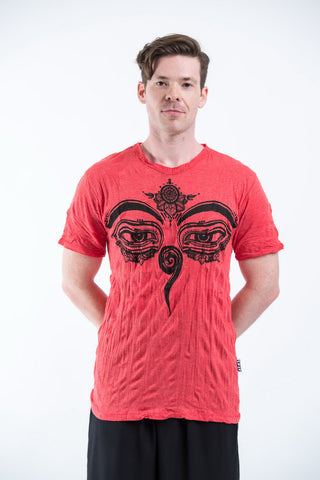 Sure Design Mens Buddha Eyes T-Shirt Red