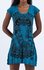 Sure Design Women's Batman Ganesh Dress Denim Blue