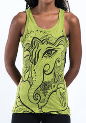 Sure Design Women's Cute Ganesh Tank Top Lime