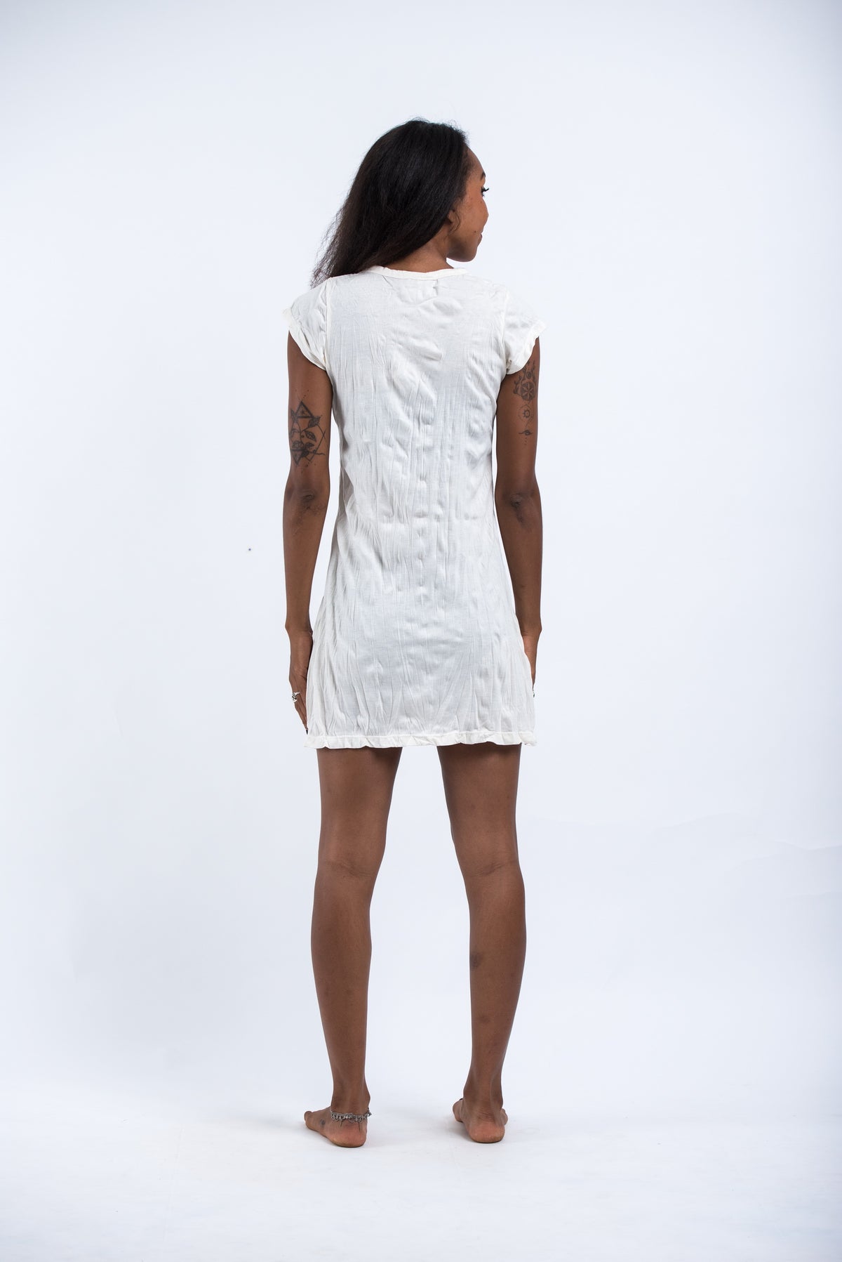 Sure Design Womens Solid Dress White