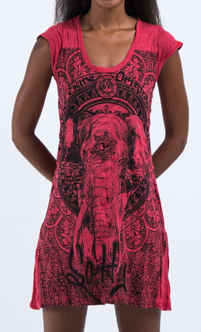 Sure Design Women's Wild Elephant Dress Red