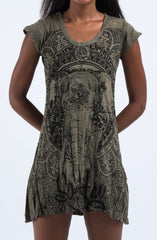 Sure Design Women's Wild Elephant Dress Green