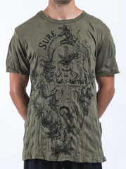 Sure Design Mens Octopus Weed T-Shirt Green