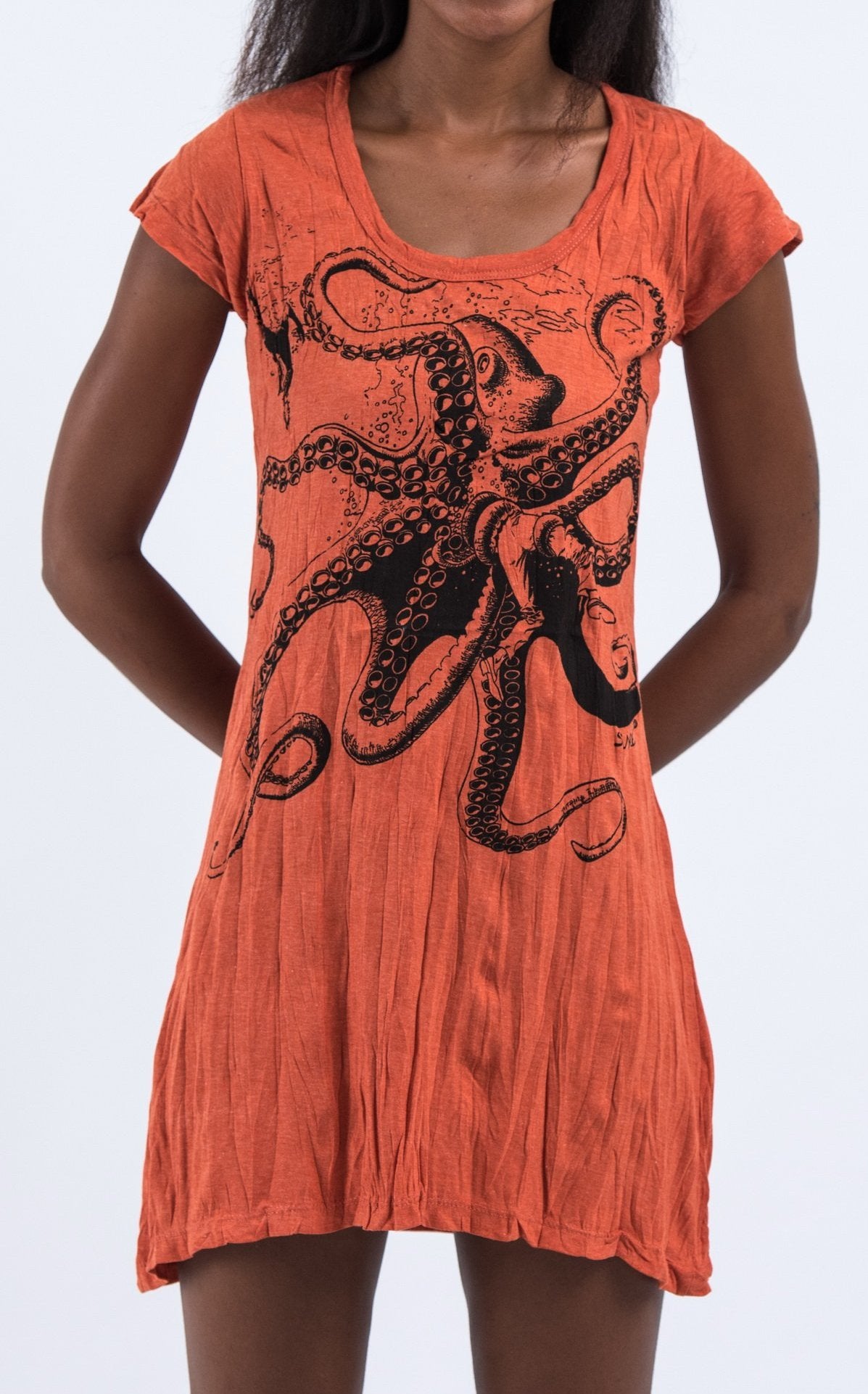 Sure Design Women's Octopus Dress Orange – Sure Design Wholesale