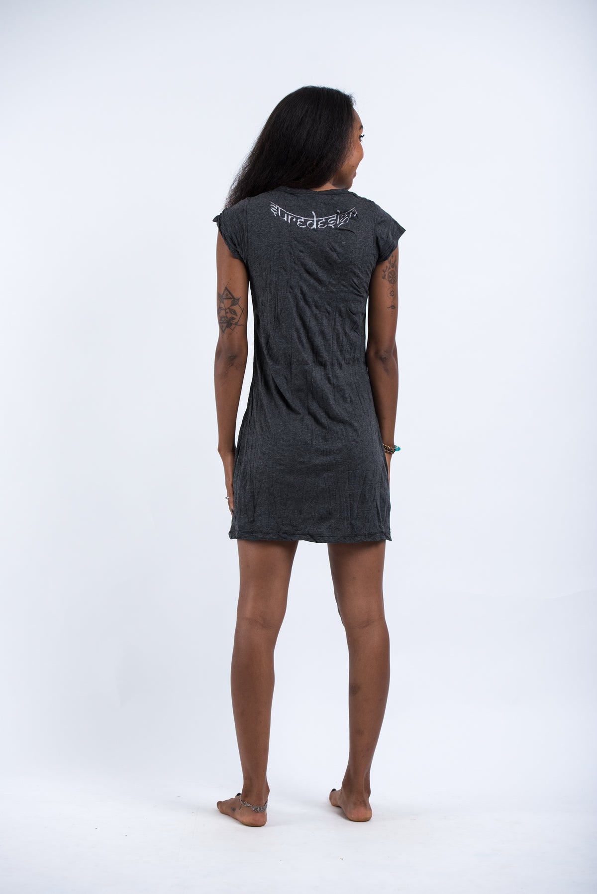 Sure Design Women's Octopus Dress Silver on Black