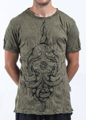 Sure Design Mens Octopus Mandala T-Shirt Green
