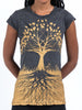 Sure Design Women's Tree of Life T-Shirt Gold on Black