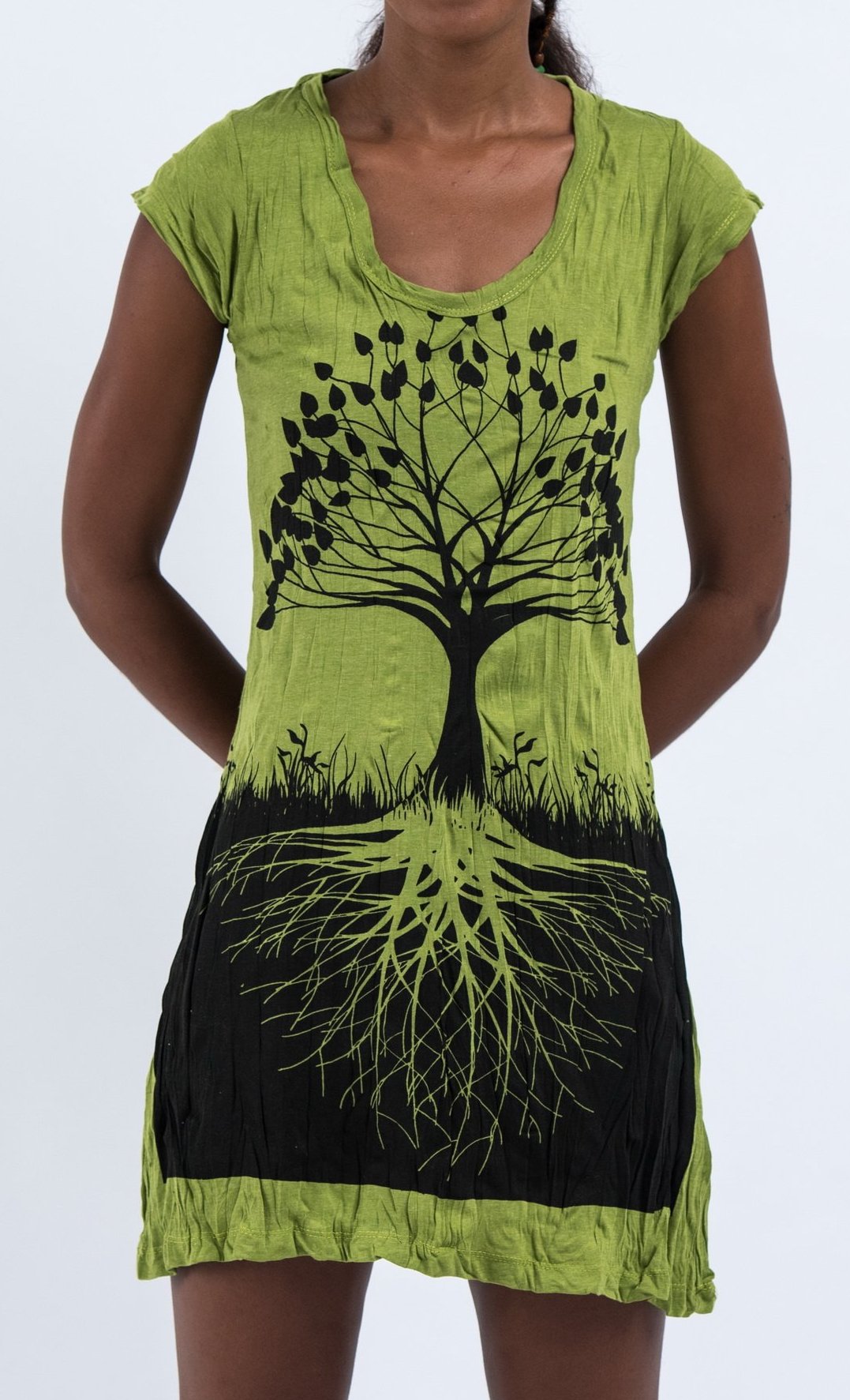 Wholesale Sure Design Women's Tree of Life Dress Lime