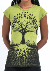 Sure Design Women's Tree of Life T-Shirt Lime