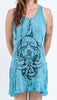 Sure Design Womens Octopus Mandala Tank Dress Turquoise