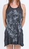 Sure Design Womens Octopus Weed Tank Dress Silver on Black