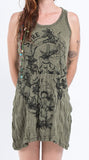 Wholesale Sure Design Womens Octopus Weed Tank Dress Green - $9.00
