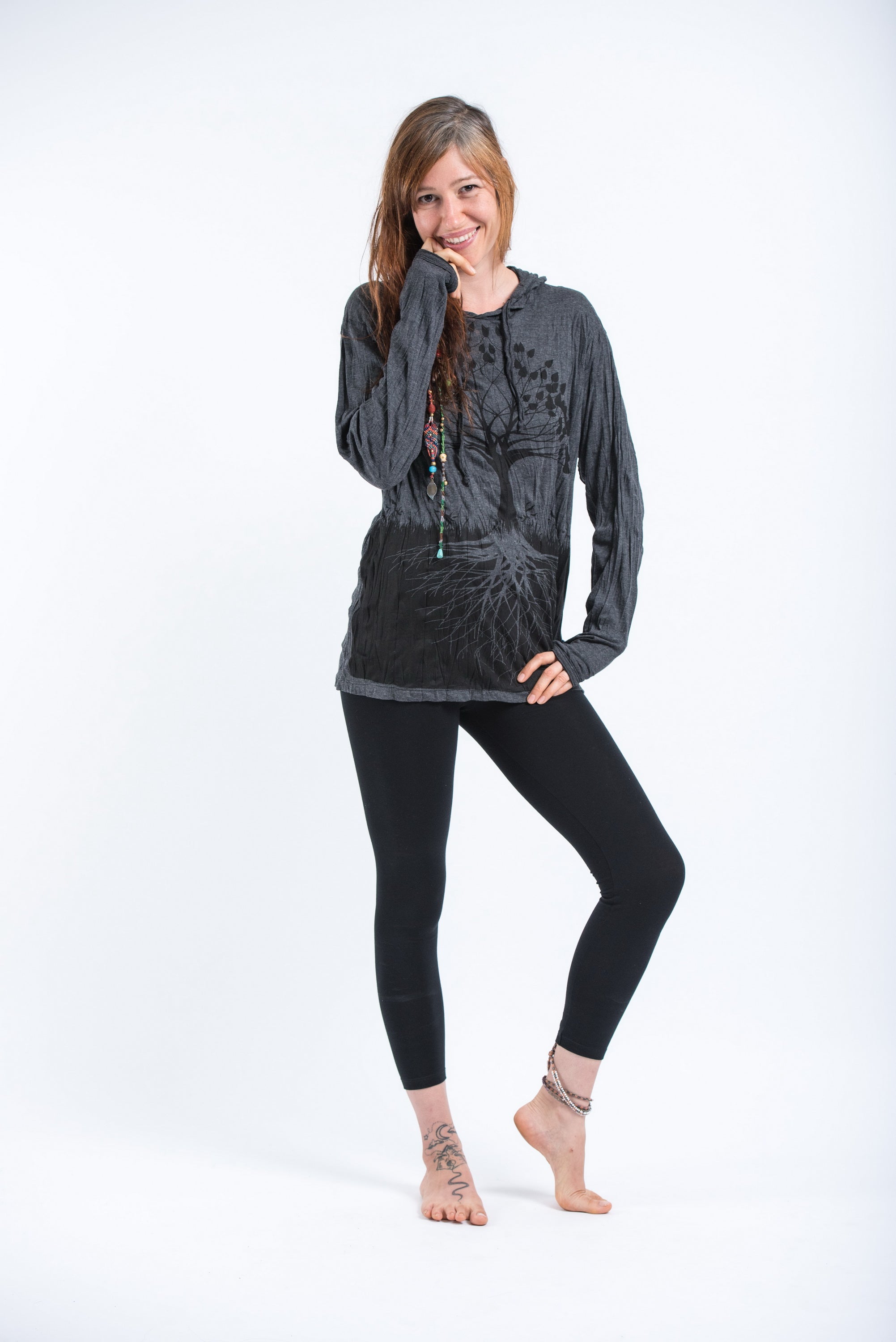 Sure Design Unisex Tree of Life Hoodie Black