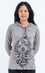 Sure Design Unisex Octopus Mandala Hoodie Gray