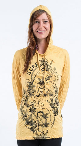 Sure Design Unisex Octopus Weed Hoodie Yellow