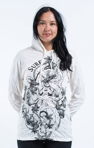 Sure Design Unisex Octopus Weed Hoodie White