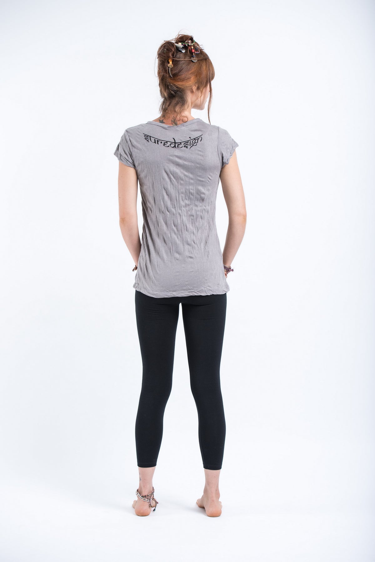 Sure Design Womens Octopus Mandala T-Shirt Gray