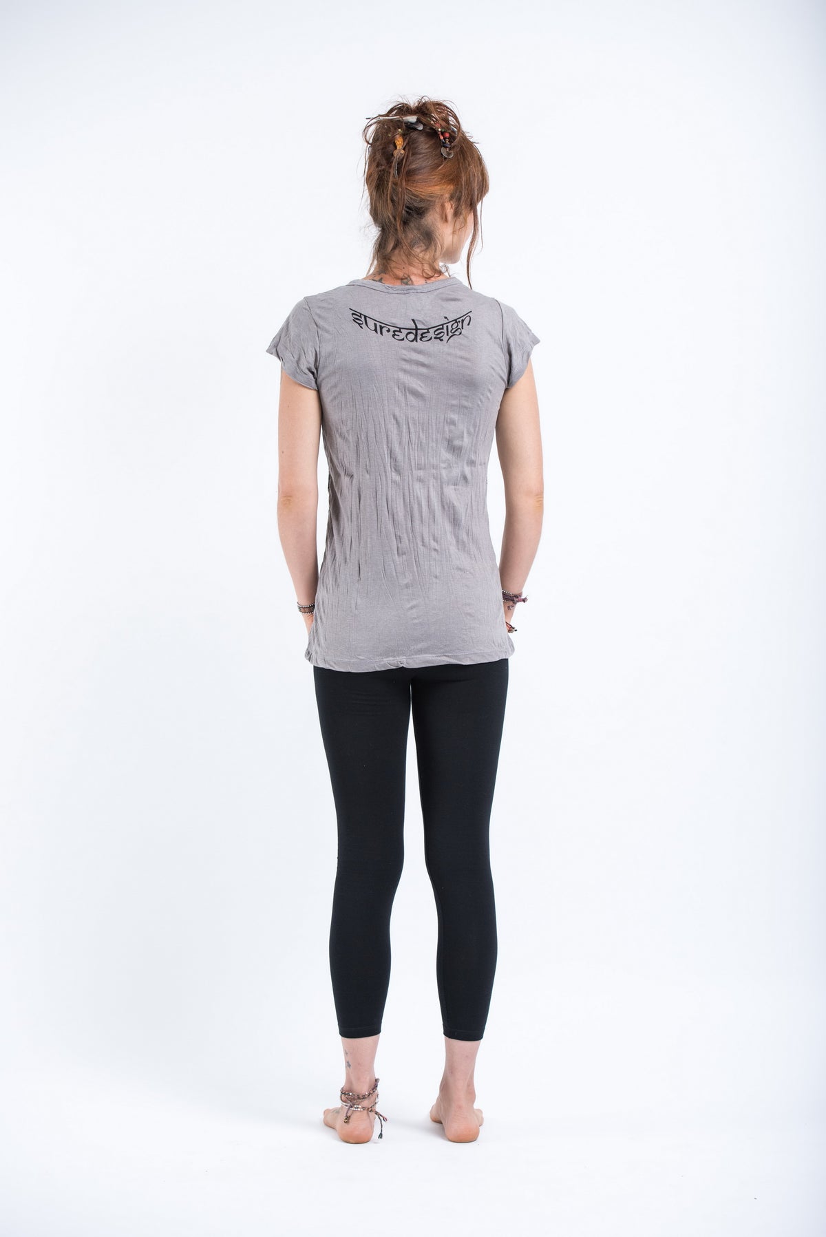 Sure Design Womens Octopus Weed T-Shirt Gray
