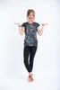 Sure Design Womens Octopus Weed T-Shirt Silver on Black
