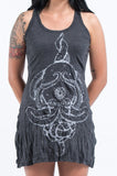 Wholesale Sure Design Womens Octopus Mandala Tank Dress Silver on Black - $9.00
